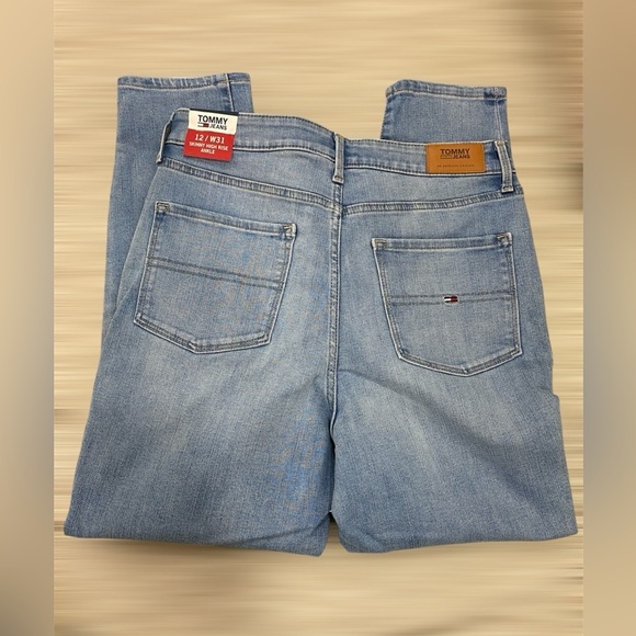 Tommy Hilfiger Skinny Jeans Women 31 Light Wash Distressed Mid Rise Stretch - Picture 4 of 5